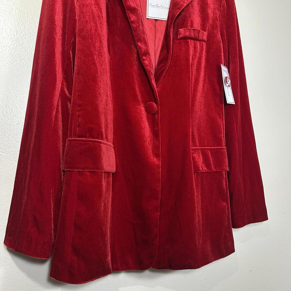 Premier Amour Velvet Womens Large Stretch Fabric Regular Fit Blazer Business - Picture 7 of 10